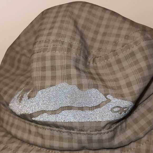 OR Outdoor Research Size Medium 3-6Y Boonie Bucket Sun Hat Gray Tan Check Plaid - Picture 4 of 6